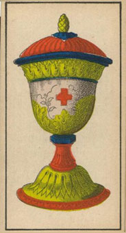 1JJʿ1870 - 1JJ Swiss Tarot 1870 - ʥA - Ace Of Cups