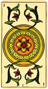  - Marseilles Tarot - ǮA - Ace Of Pentacles