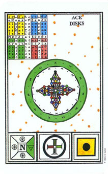 ħʽ - Tarot Of Ceremonial Magic - ǮA - Ace Of Pentacles