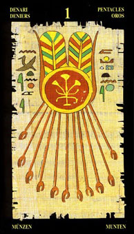  - Egyptian Tarot - ǮA - Ace Of Pentacles