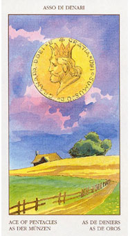 ո - Tarot of The Renaissance - ǮA - Ace Of Pentacles