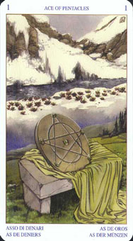 ͽ - Pagan Tarot - ǮA - Ace Of Pentacles