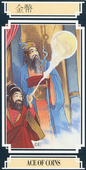  - Golden Dragon Tarot - ǮA - Ace Of Pentacles