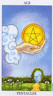 ΰ - Radiant Rider-Waite Tarot - ǮA - Ace Of Pentacles