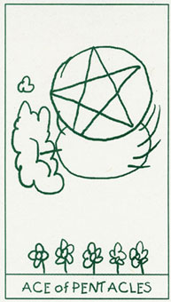  - Stick Figure Tarot - ǮA - Ace Of Pentacles