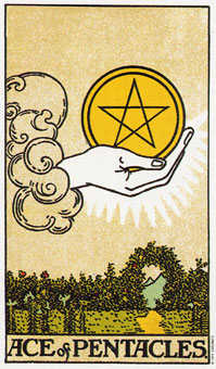 ԭʼΰ - Original Rider-Waite Tarot - ǮA - Ace Of Pentacles