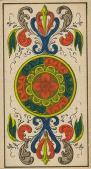 1JJʿ1870 - 1JJ Swiss Tarot 1870 - ǮA - Ace Of Pentacles