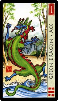 ˮ - Feng Shui Tarot - ǮA - Ace Of Pentacles