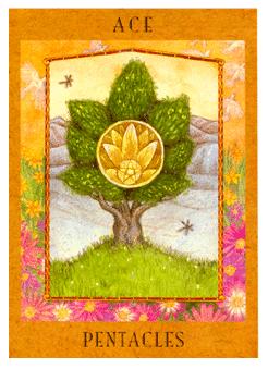 Ů - Goddess Tarot - ǮA - Ace Of Pentacles