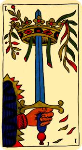  - Marseilles Tarot - A - Ace Of Swords