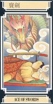  - Golden Dragon Tarot - A - Ace Of Swords