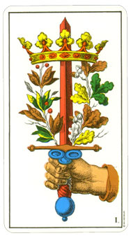 1JJʿ1974 - 1JJ Swiss Tarot 1974 - A - Ace Of Swords