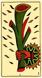  - Marseilles Tarot - ȨA - Ace Of Wands