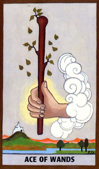 ɫΰ - Golden Rider Tarot - ȨA - Ace Of Wands