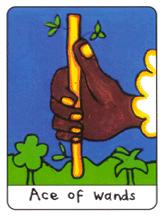  - African Tarot - ȨA - Ace Of Wands