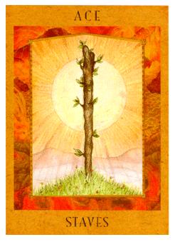 Ů - Goddess Tarot - ȨA - Ace Of Wands