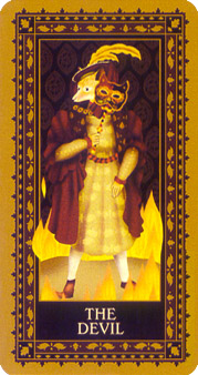 è - Medieval Cat Tarot - ħ - The Devil