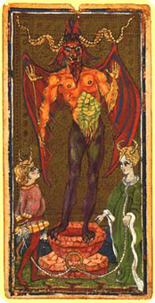 ˹ - Visconti Sforza Tarot - ħ - The Devil