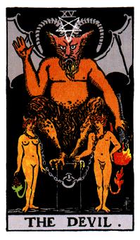 ¡ΰ - Rider Waite Tarot - ħ - The Devil