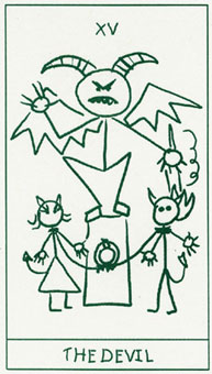  - Stick Figure Tarot - ħ - The Devil