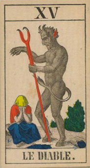 1JJʿ1870 - 1JJ Swiss Tarot 1870 - ħ - The Devil