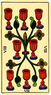  - Marseilles Tarot - ʥ - Eight Of Cups