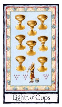 Ӣʼ - Old English Tarot - ʥ - Eight Of Cups