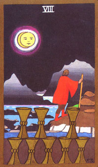 ɫΰ - Golden Rider Tarot - ʥ - Eight Of Cups