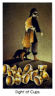 è - Cat People Tarot - ʥ - Eight Of Cups