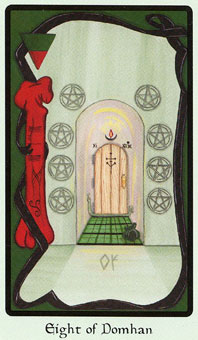  - Faery Wicca Tarot - ǮҰ - Eight Of Pentacles