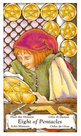 ɭ޲ - Hanson Roberts Tarot - ǮҰ - Eight Of Pentacles