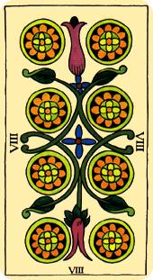  - Marseilles Tarot - ǮҰ - Eight Of Pentacles