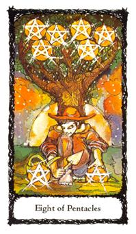 ʥõ - Sacred Rose Tarot - ǮҰ - Eight Of Pentacles