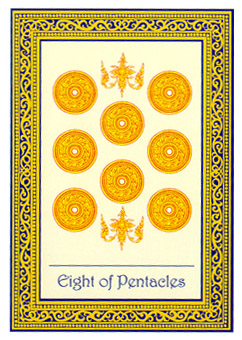 ̩ʼ - Royal Thai Tarot - ǮҰ - Eight Of Pentacles