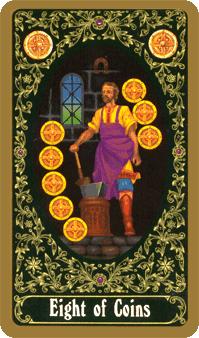  - Russian Tarot - ǮҰ - Eight Of Pentacles