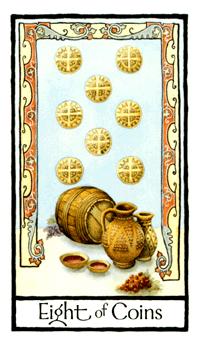 Ӣʼ - Old English Tarot - ǮҰ - Eight Of Pentacles