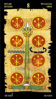  - Egyptian Tarot - ǮҰ - Eight Of Pentacles