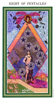 Ȼ - The Enchanted Tarot - ǮҰ - Eight Of Pentacles