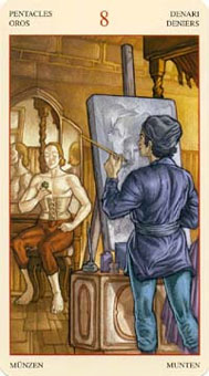 ɯ - Mona Lisa Tarot - ǮҰ - Eight Of Pentacles