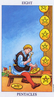 ΰ - Radiant Rider-Waite Tarot - ǮҰ - Eight Of Pentacles