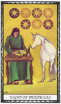  - Unicorn Tarot - ǮҰ - Eight Of Pentacles