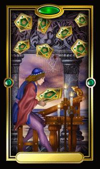 Ѥ - Gilded Tarot - ǮҰ - Eight Of Pentacles