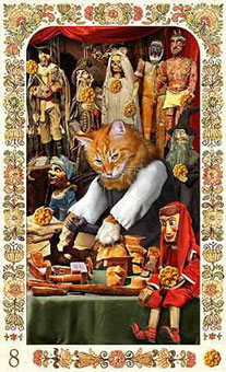 ˲è - Baroque Bohemian Cats Tarot - ǮҰ - Eight Of Pentacles