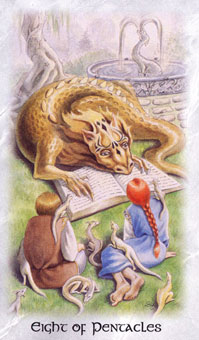  - The Celtic Dragon Tarot - ǮҰ - Eight Of Pentacles