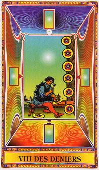 ʯΰ - Diamond Tarot - ǮҰ - Eight Of Pentacles