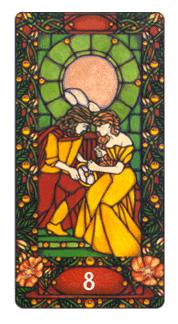  - Art Nouveau Tarot - ǮҰ - Eight Of Pentacles