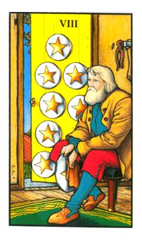 ŵ - Connolly Tarot - ǮҰ - Eight Of Pentacles