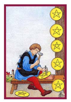 ³ - Epicurean Tarot - ǮҰ - Eight Of Pentacles