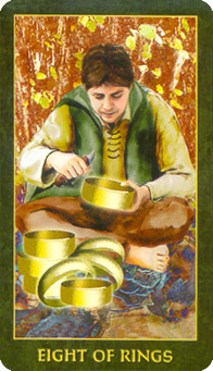 䴫˵ - Folklore Tarot - ǮҰ - Eight Of Pentacles