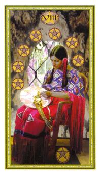 ܶ - Gendron Tarot - ǮҰ - Eight Of Pentacles